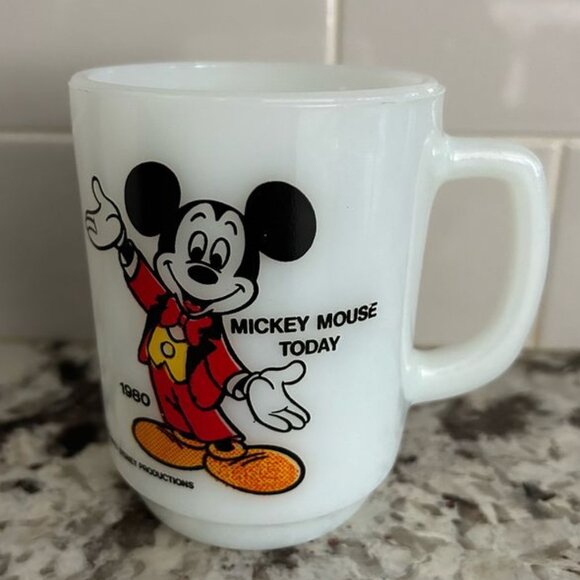 Vintage Mickey Mouse Milk Glass Mug 1980's Pepsi Collector Series - Picture 2 of 7